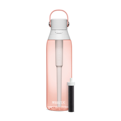 Premium Filtering Water Bottle - Hard Sided Plastic, 26oz-Blush