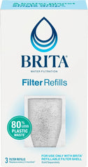 Brita Refillable Water Filtration System Filter Refills, 3 Count