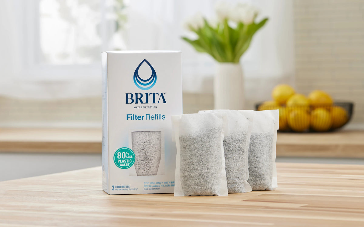 Brita Refillable Water Filtration System Filter Refills, 3 Count