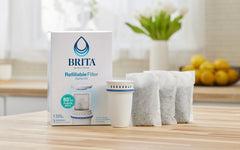 Brita Refillable Water Filtration Starter Kit with 1 Reusable Filter Shell and 3 Filter Refills
